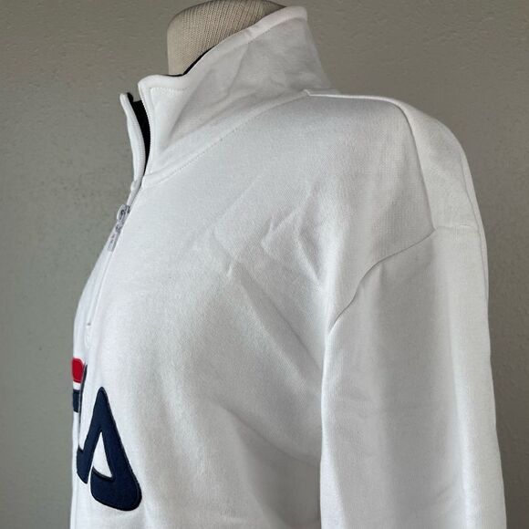 Fila White Quarter Zip Pullover Size L EUC - Picture 4 of 8